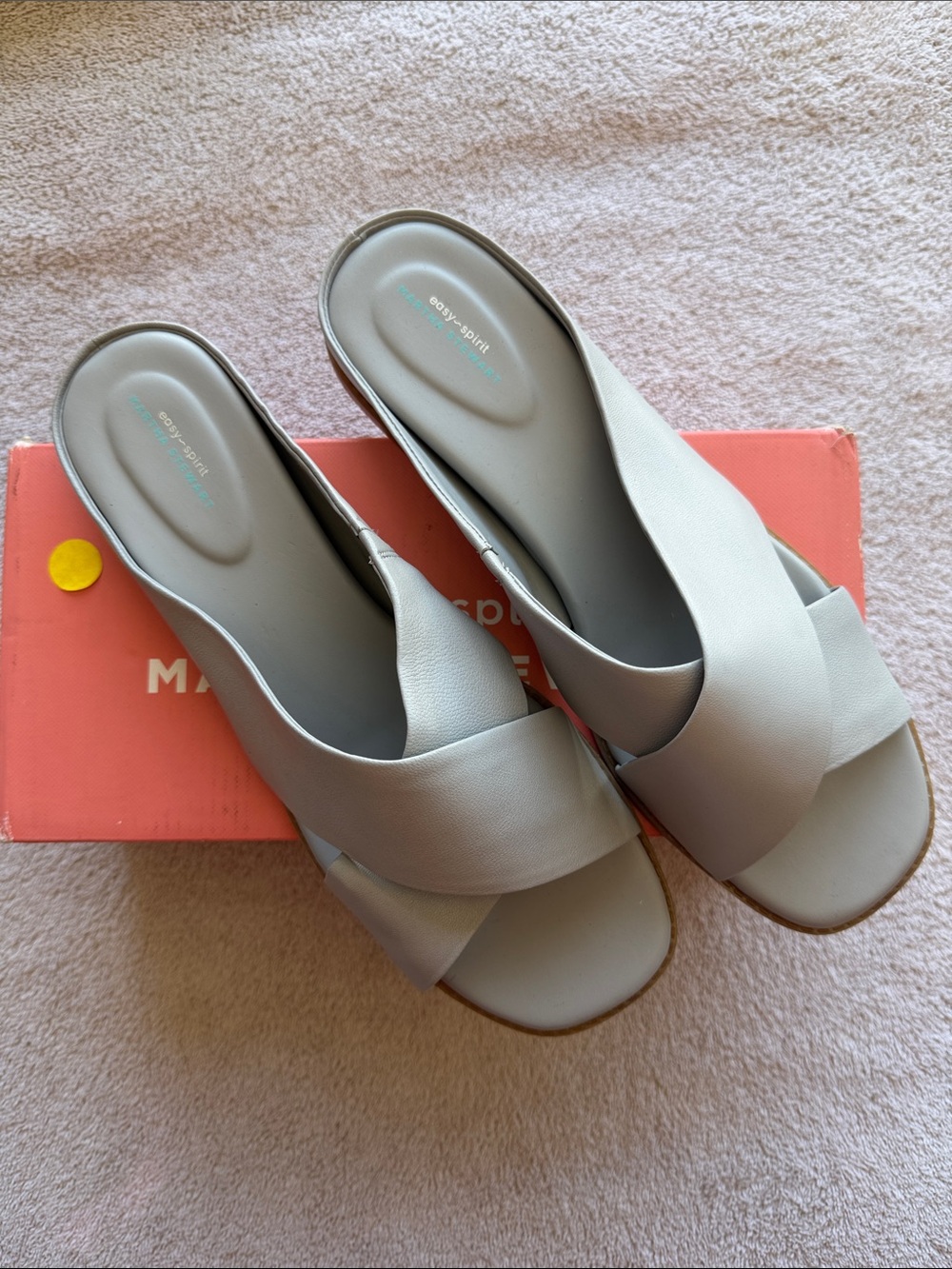Easy Spirit Martha Stewart Light Gray Crossover Slide Mules
